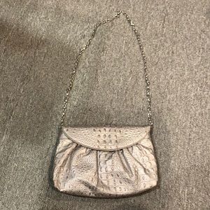 Leather and print crocodile silver